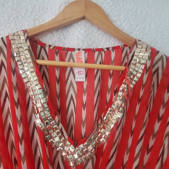 USED Women Ocean Club Beach Dress Size M Nice Colors Looks Like New - Picture 2 of 5